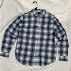 Billabong coastline flannel lt blue size large NWT